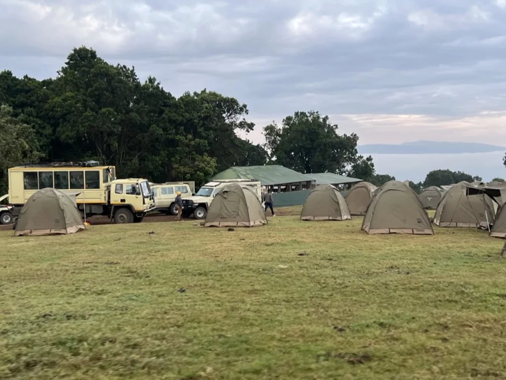 camping bij Ngorongoro Krater