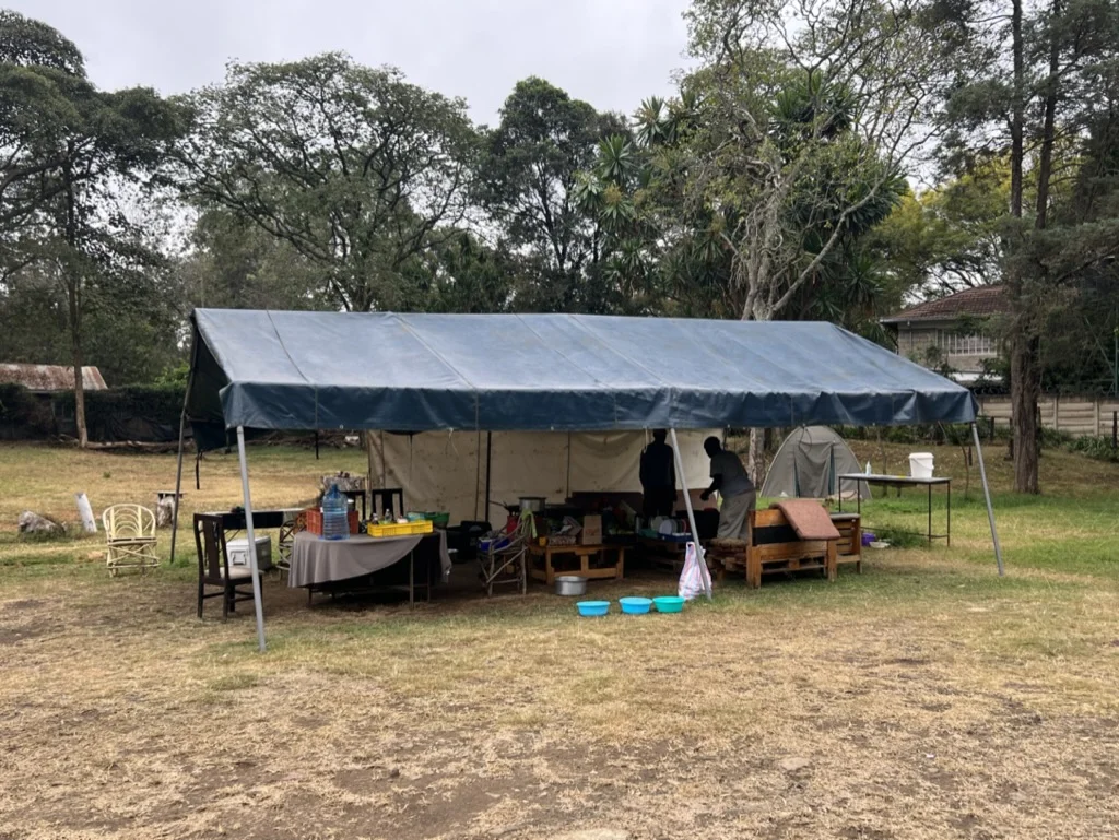 Tent en Keuken op Camping Camp Karen Kenia