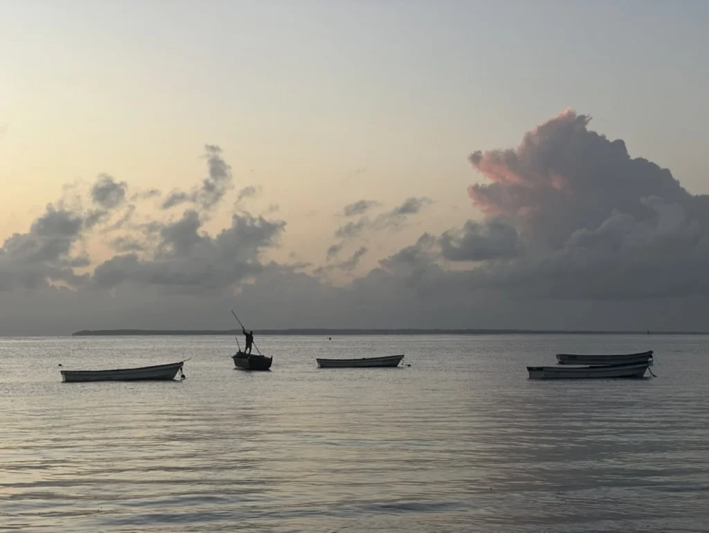 bootjes in de Indische Oceaan, Zanzibar Tanzania