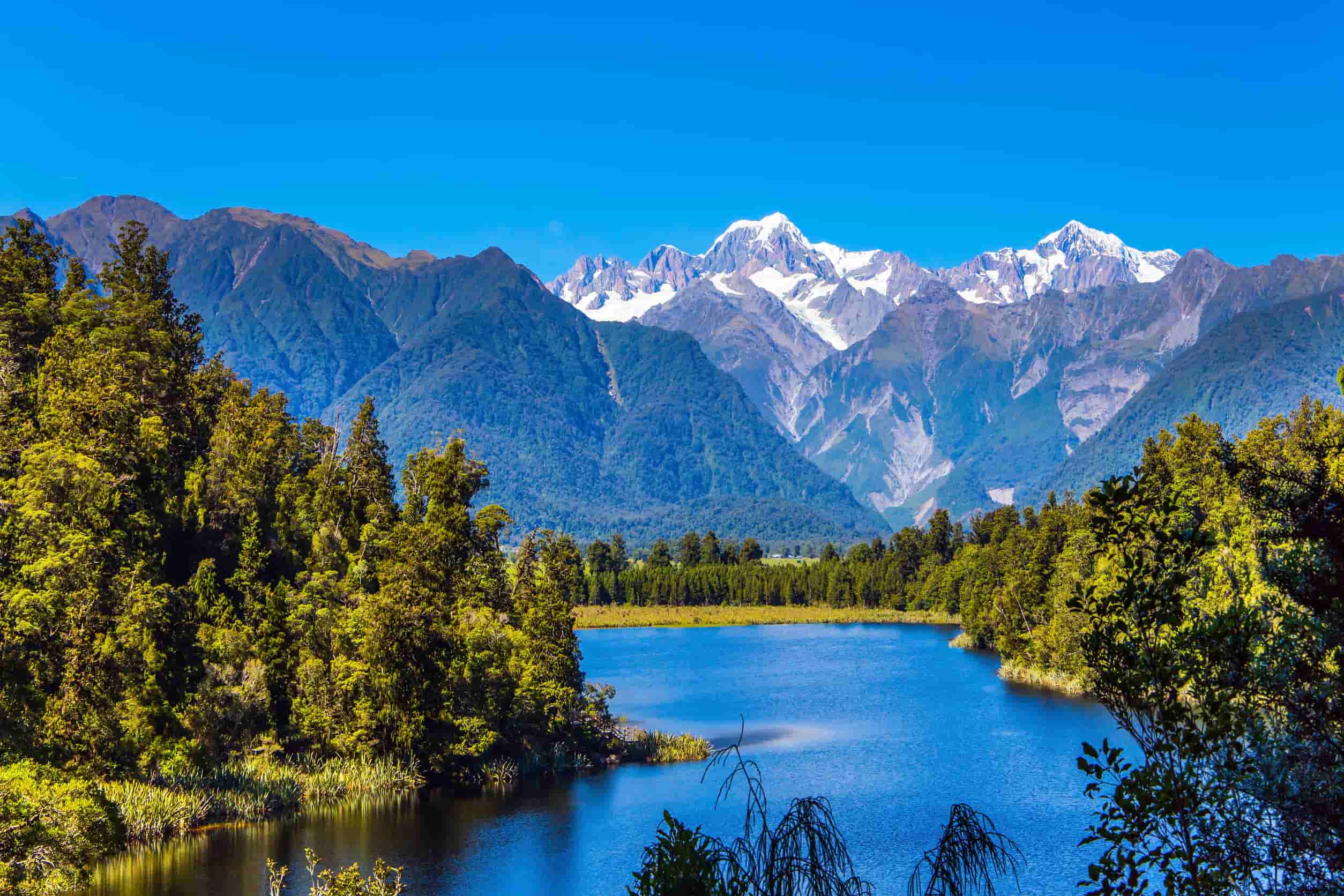 Gletsjersmeer Matheson en Mount Cook en Mount Tasman