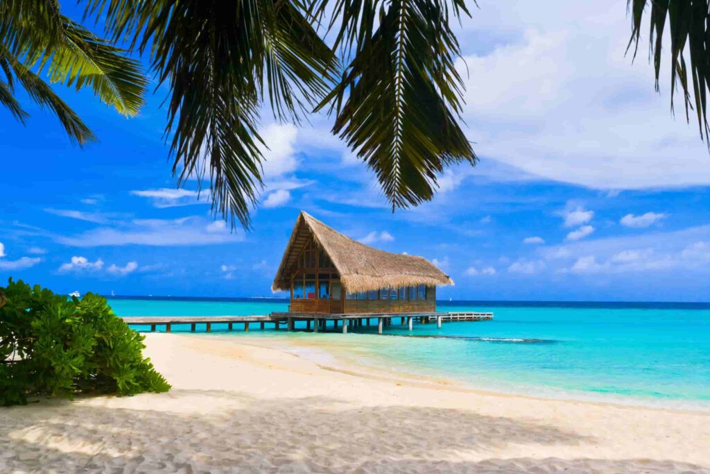 duikclub op strand Malediven